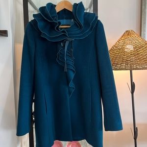 Elie Tahari, Wool Coat, Green, XS